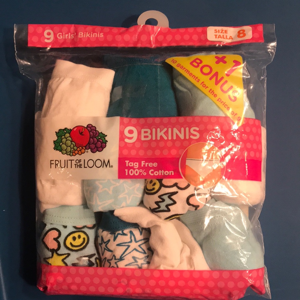 10 pair Girls Fruit of the Loom Bikinis
